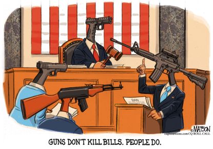 Political cartoon U.S. Gun violence congress NRA
