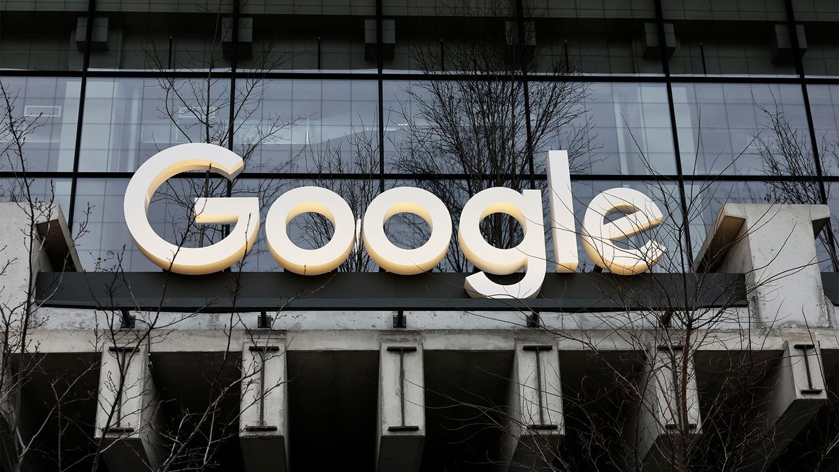 The exterior of the new headquarters of Google is seen at 550 Washington Street in Hudson Square on January 09, 2024 in New York City