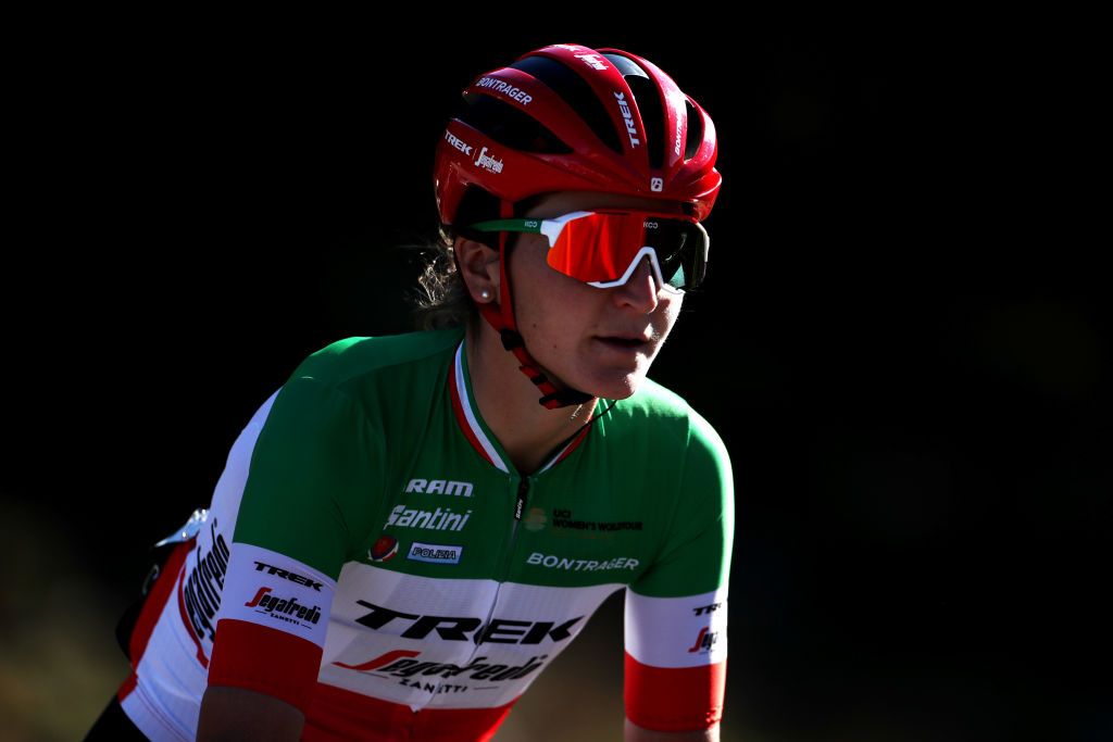 PEREIRO DE AGUIAR SPAIN SEPTEMBER 04 Elisa Longo Borghini of Italy and Team Trek Segafredo prior to the 7th Ceratizit Challenge By La Vuelta 2021 Stage 3 a 1079km stage from Estacin de Montaa de Manzaneda to Pereiro de Aguiar ChallengeVuelta CERATIZITChallenge21 on September 04 2021 in Pereiro de Aguiar Spain Photo by Gonzalo Arroyo MorenoGetty Images