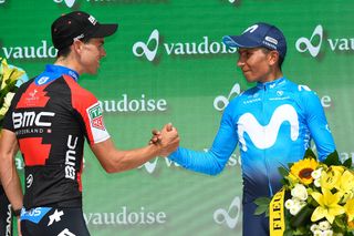 Richie Porte and Nairo Quintana on the final Tour de Suisse podium