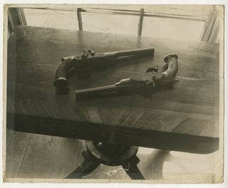 The dueling pistols carried by Hamilton and Burr.