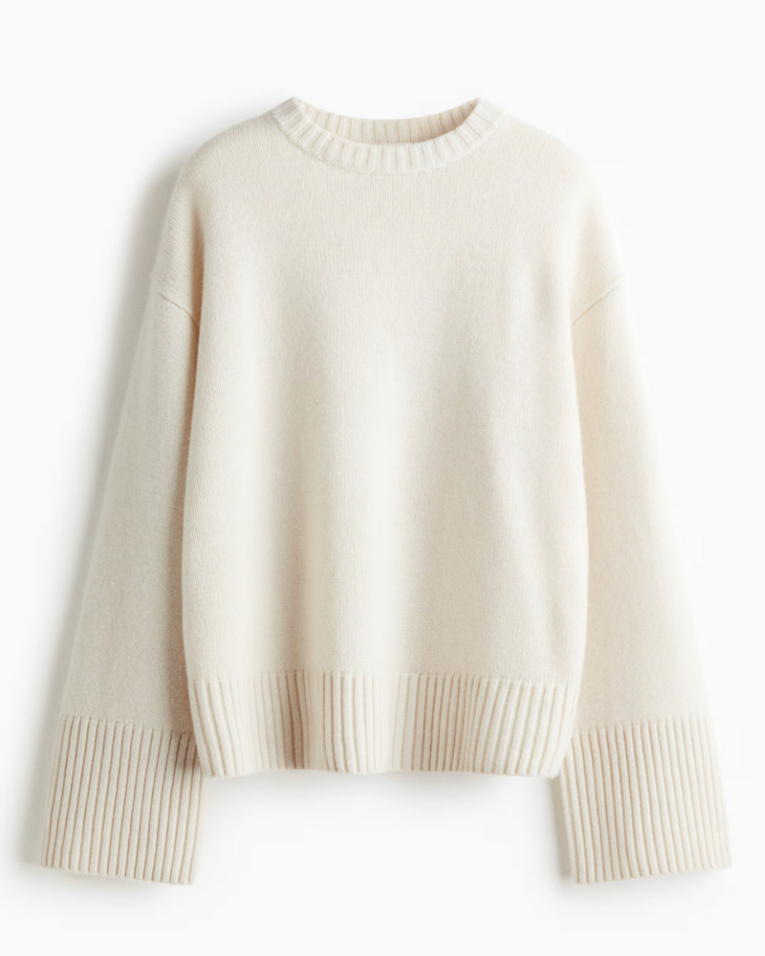 Cream cashmere crew neck