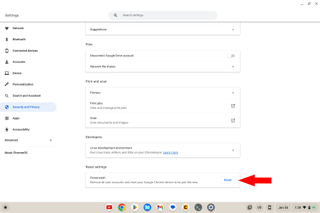 Reset settings on a Chromebook