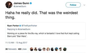 James Gunn guardians of the galaxy Vol. 2 tweet
