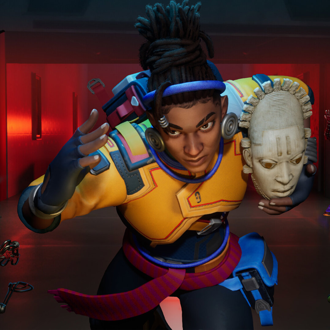 Relooted character sprinting toward the camera with an African artifact tucked under their arm