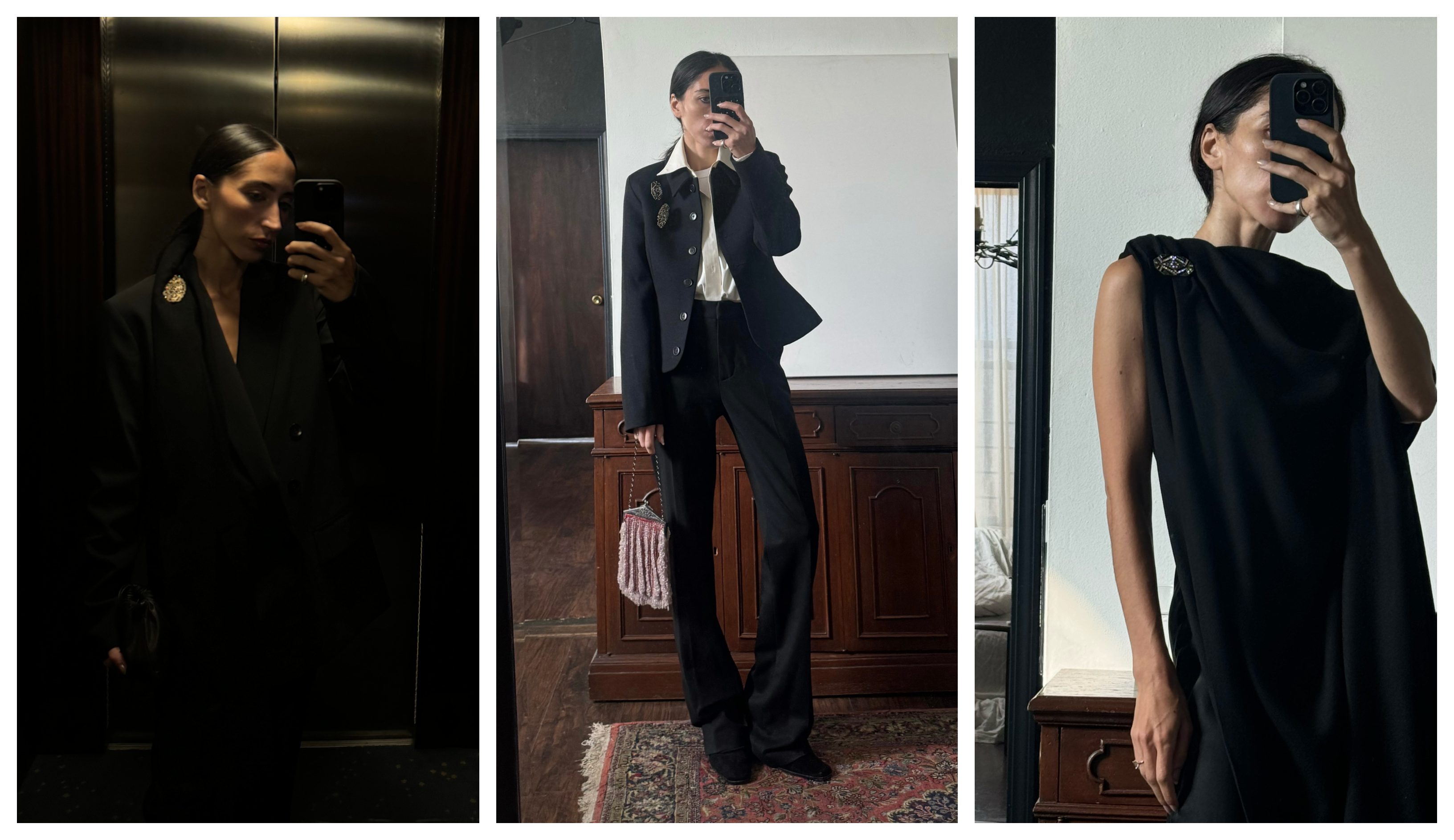 Alexis Badiyi wearing brooches reflecting the winter 2026 runways