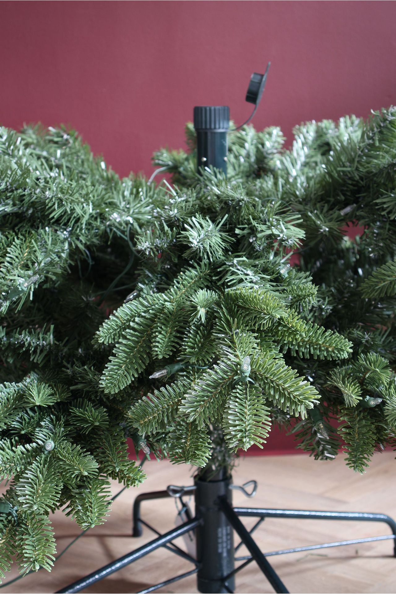 fluffing christmas tree branches
