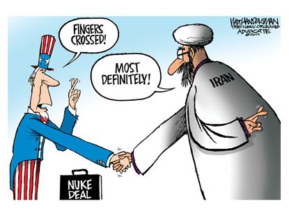 Political cartoon Iran nuclear deal