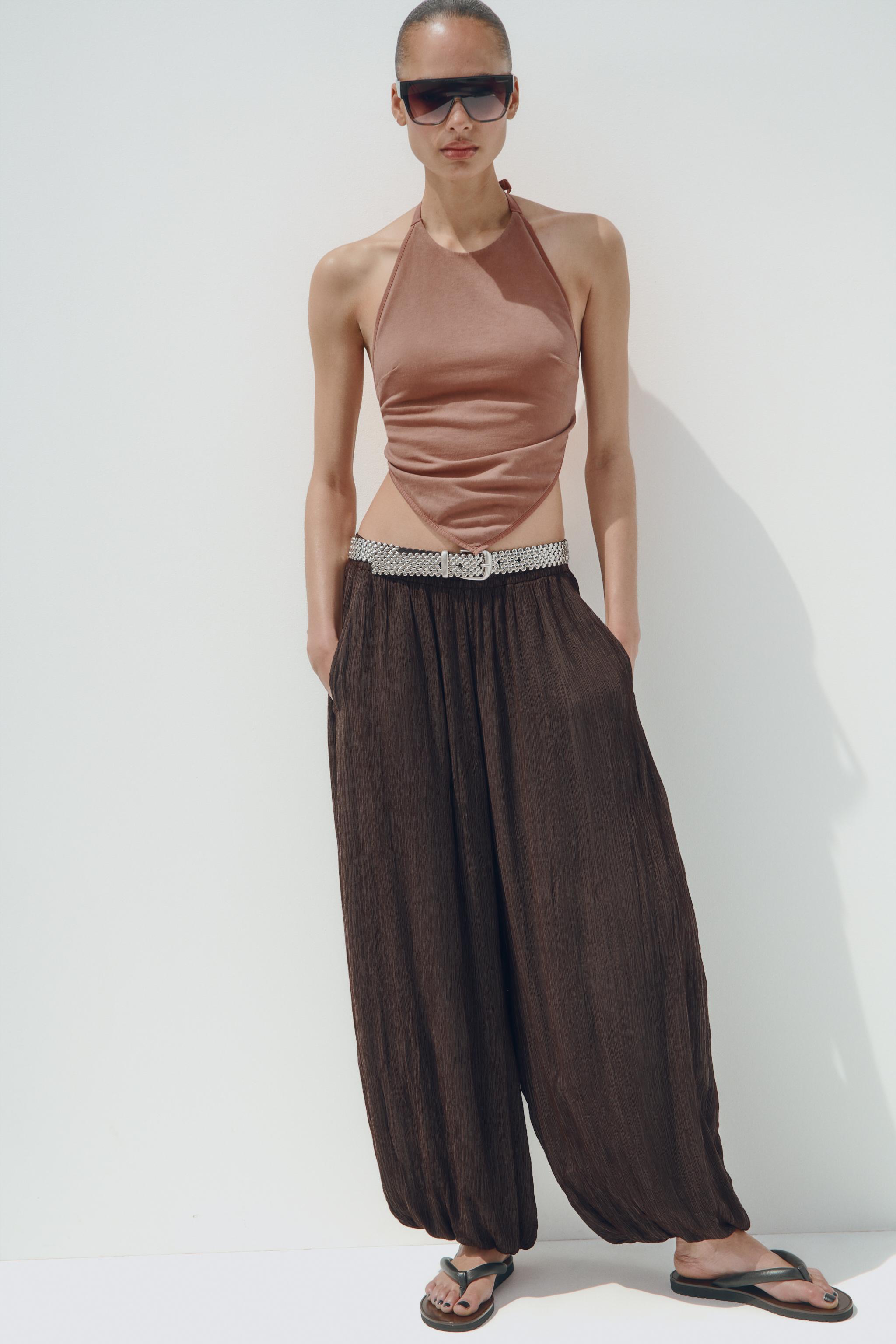 Textured Balloon Pants