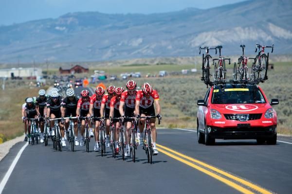 RadioShack spent the day on the front protecting the yellow jersey.
