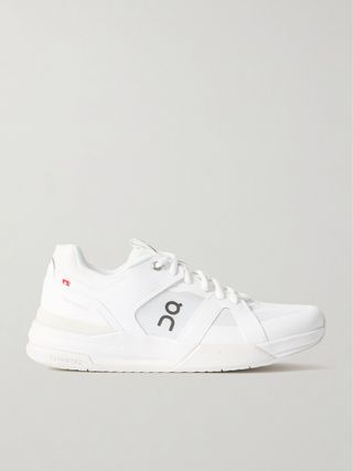 White Faux Leather-Trimmed Mesh Sneakers by On