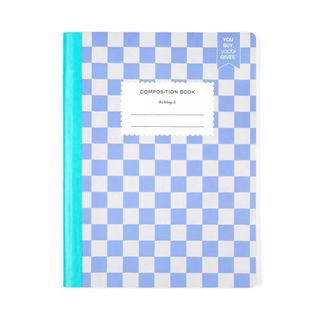Blue checkerboard composition notebook
