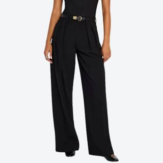 Good American Good '90s Suiting Pleated Wide Leg Pants