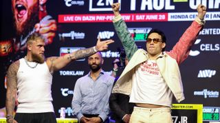 Jake Paul and Julio Cesar Chavez Jr. in their face off for their fight on 28 July.