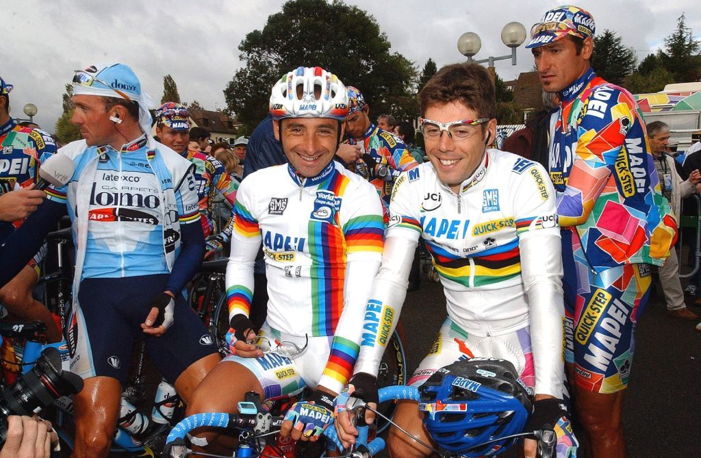 Cycling Paris Tours 2002 World Cup Museeuw Johan Bettini Paolo Freire Oscar Bramati Davide Parijs Wereldbeker Coupe Du Monde Uci Photo by Tim De WaeleGetty Images
