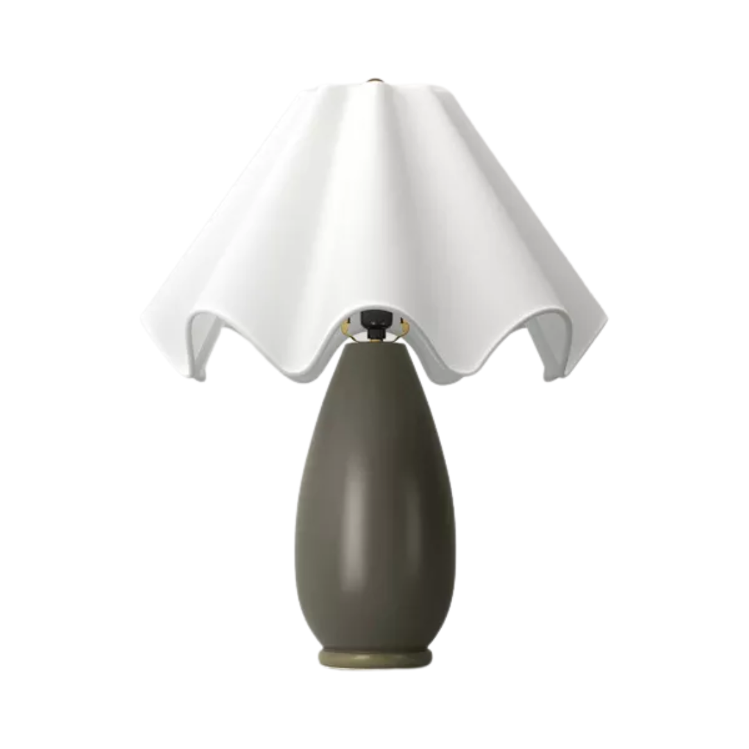 Wavy Shade Collection With Ceramic Base Table Lamp Green - Threshold&amp;trade;