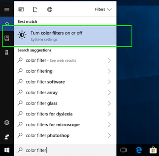Turn color filters on or off