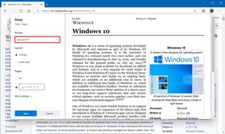 Microsoft Edge save as PDF option