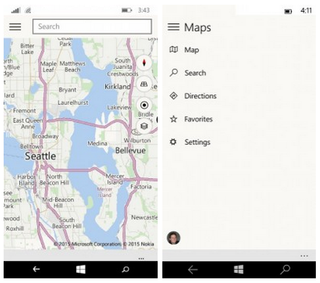 Maps preview on Windows 10 Mobile