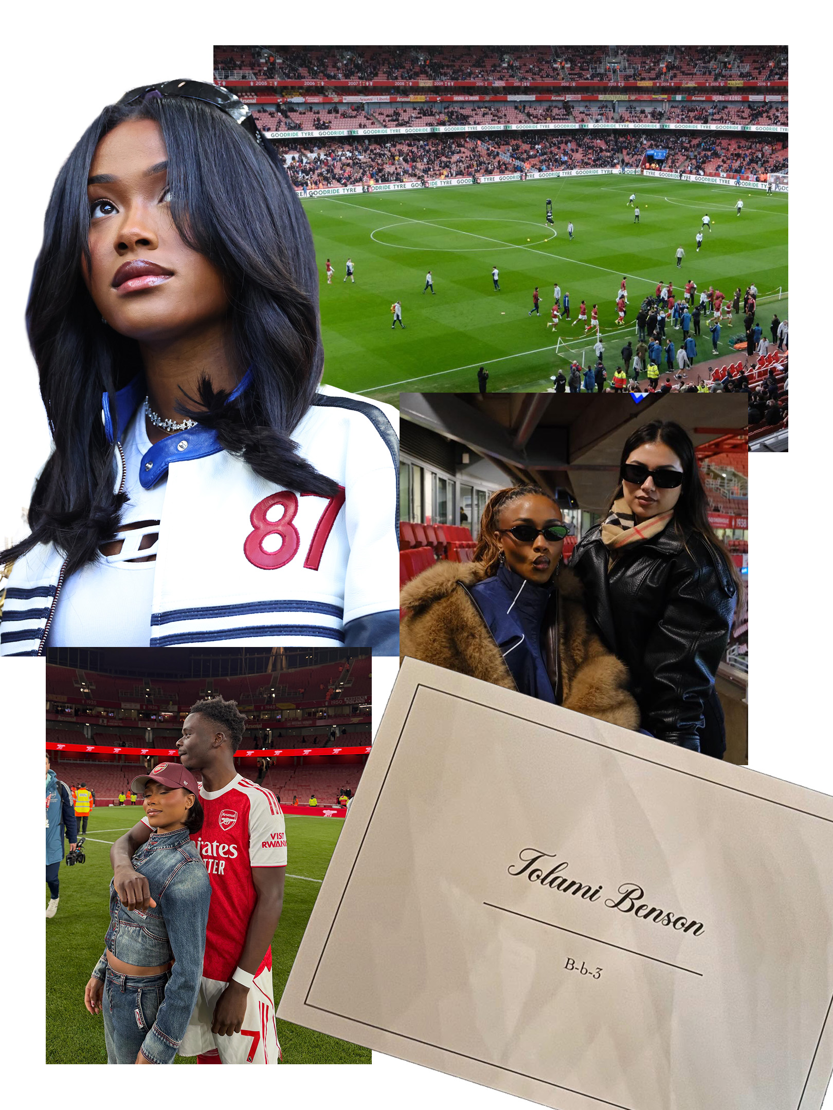A collage of Tolami Benson.