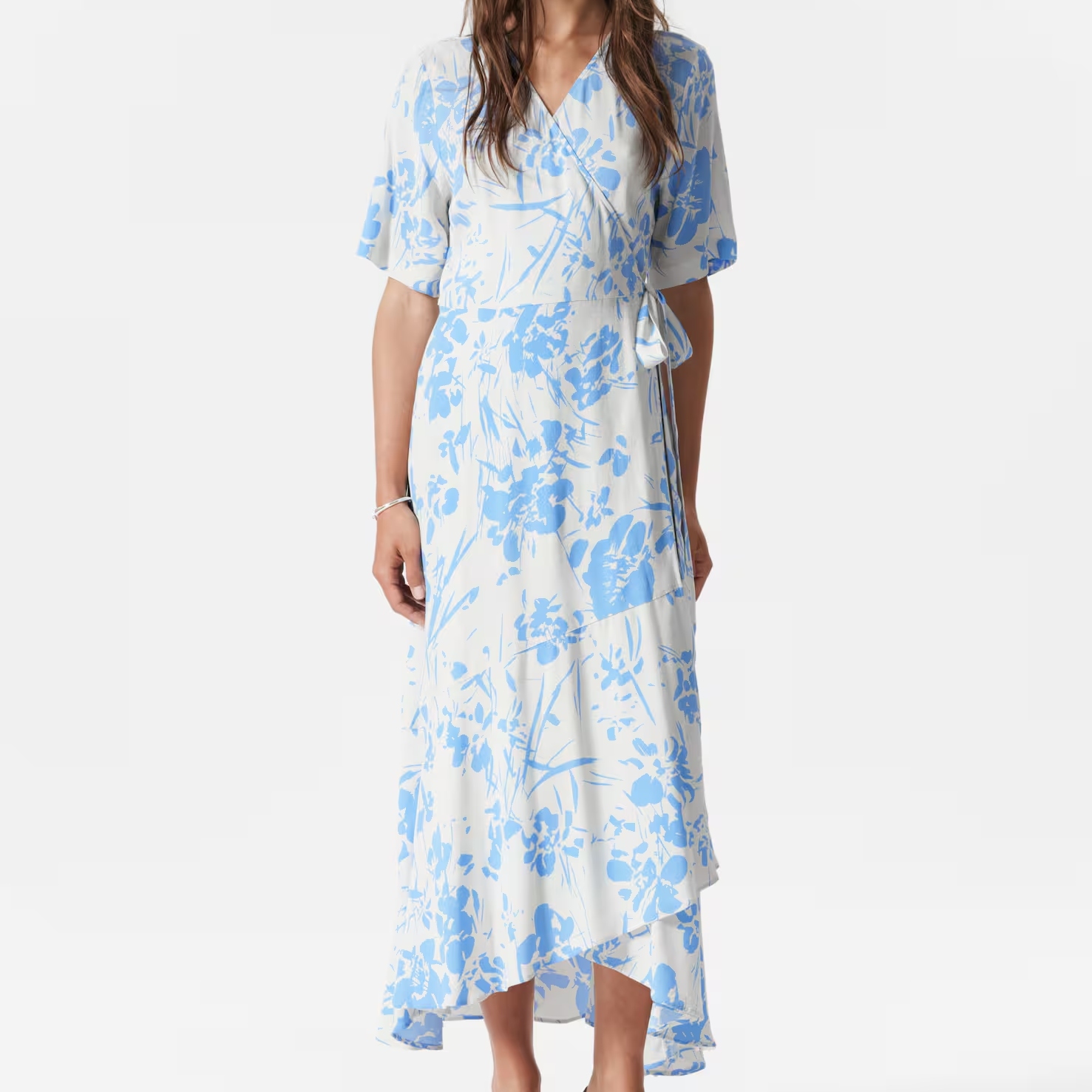 & Other Stories Floral Wrap Midi Dress