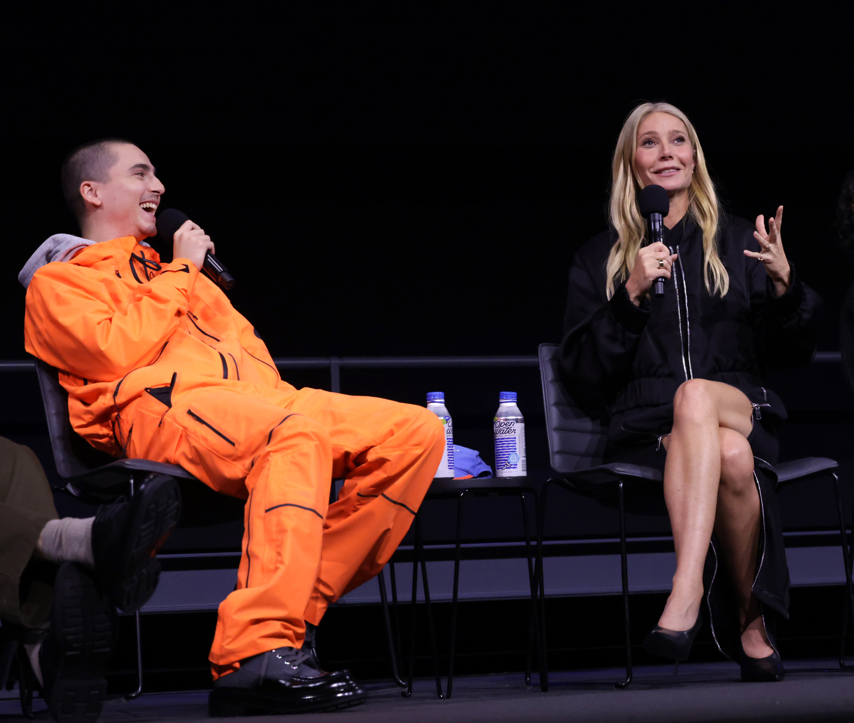 LOS ANGELES, CALIFORNIA - NOVEMBER 14: Timoth&amp;eacute;e Chalamet, Gwyneth Paltrow and Odessa A'zion seen at a Special Screening of A24's &amp;quot;Marty Supreme&amp;quot; at Academy Museum of Motion Pictures on November 14, 2025 in Los Angeles, California. (Photo by Eric Charbonneau/A24 via Getty Images)