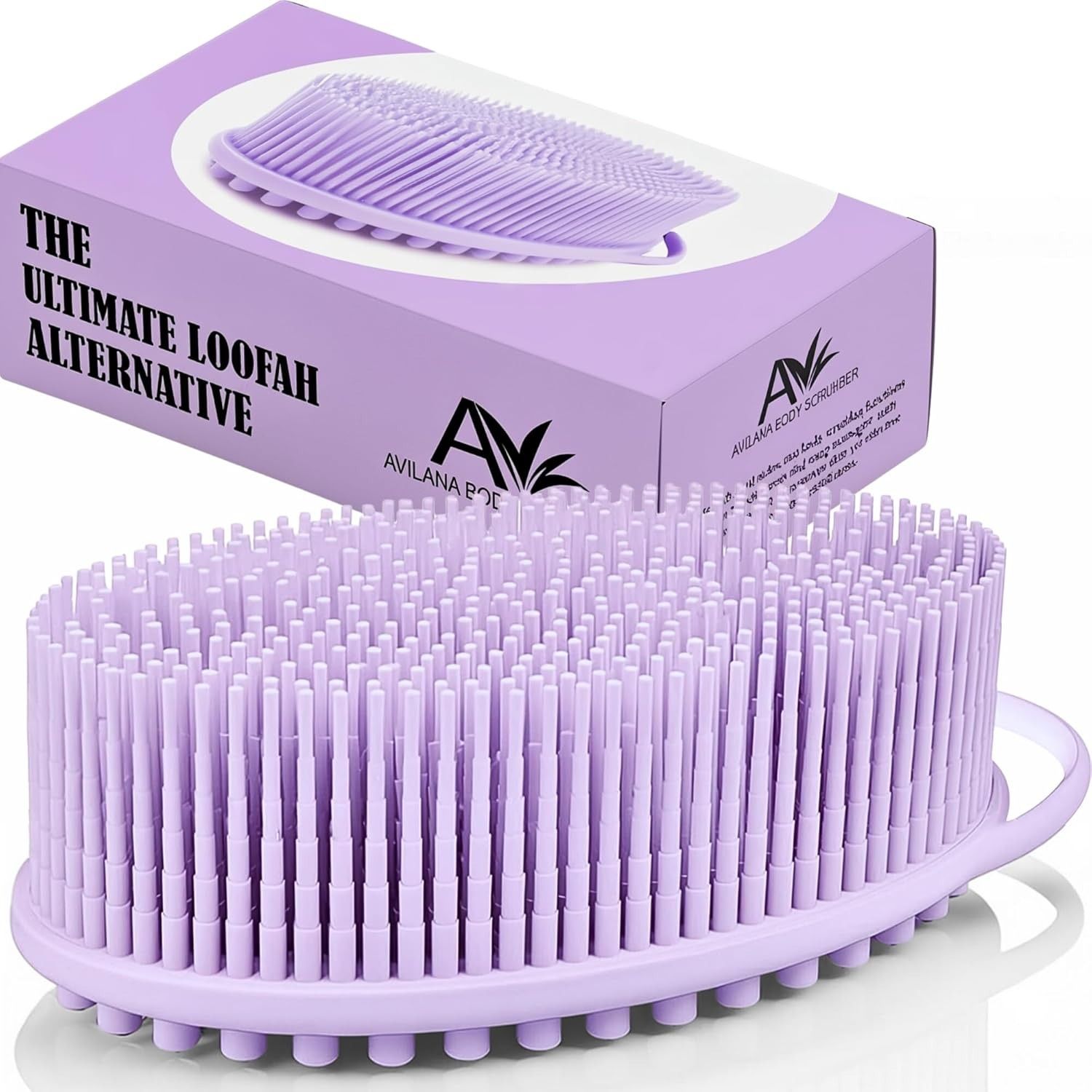 Avilana, Avilana Silicone Body Scrubber – Gentle Shower Brush & Loofah Alternative- Food Grade & Lab Tested – Fast-Drying, Hygienic, Bpa-Free Silicone Body Gentle Exfoliator (lavender, Massage)