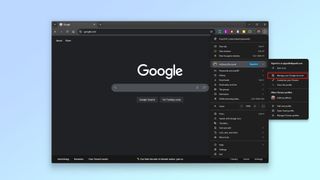 A screenshot showing how to Manage your Google Account in Google Chrome