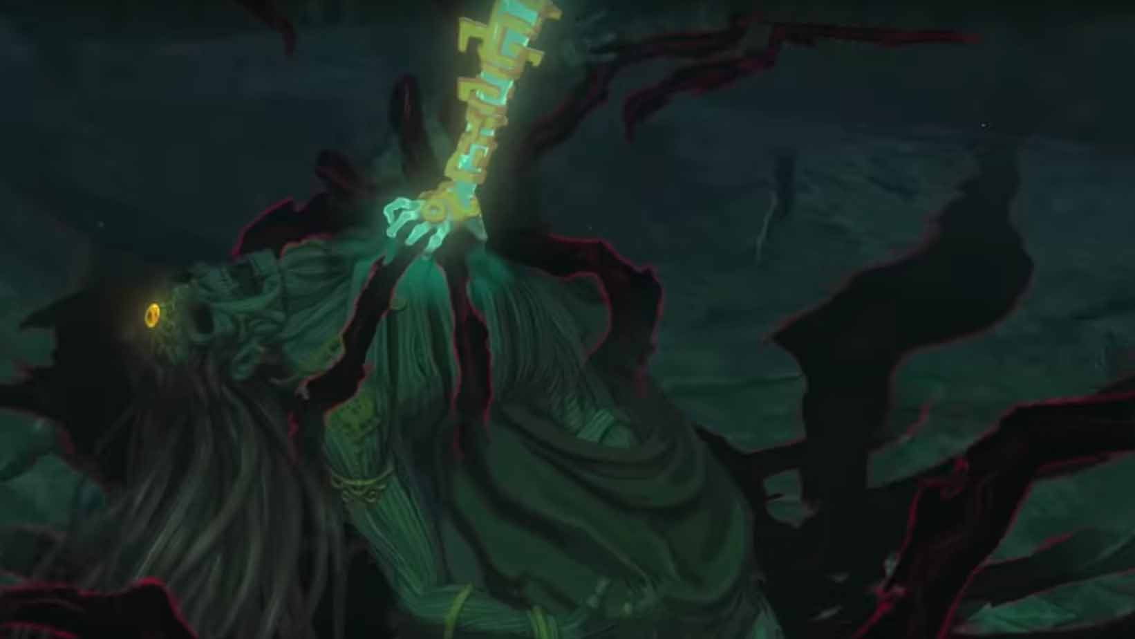Breath of the Wild 2 trailer screenshot showing a Gerudo corpse