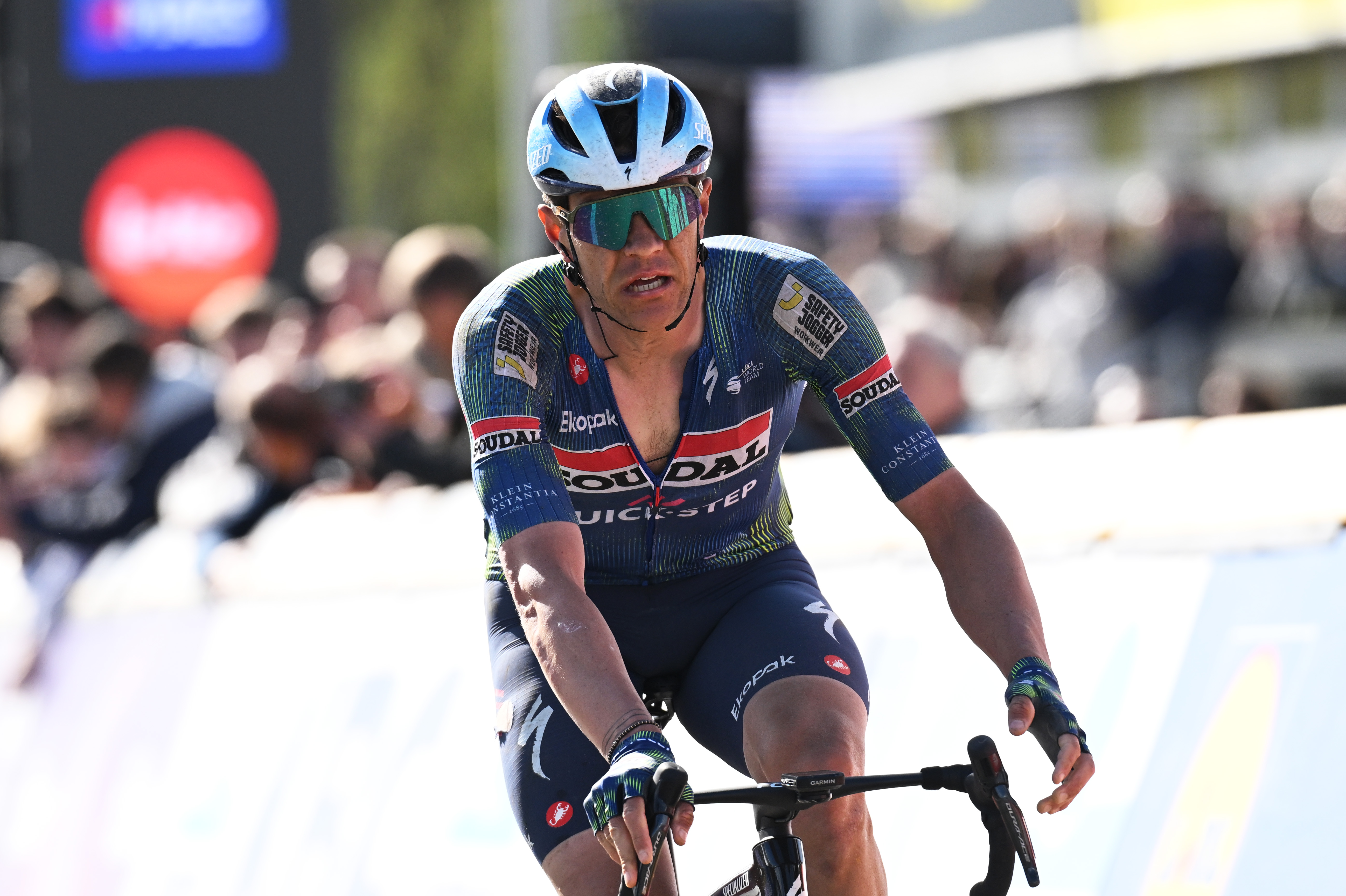 OUDENAARDE, BELGIUM - APRIL 05: Jasper Stuyven of Belgium and Team Soudal Quick-Step crosses the finish line during the 110th Tour of Flanders - Ronde van Vlaanderen 2026 - Men&amp;amp;apos;s Elite a 278.6km one day race from Antwerp to Oudenaarde / #UCIWT / on April 05, 2026 in Oudenaarde, Belgium. (Photo by Dario Belingheri/Getty Images)