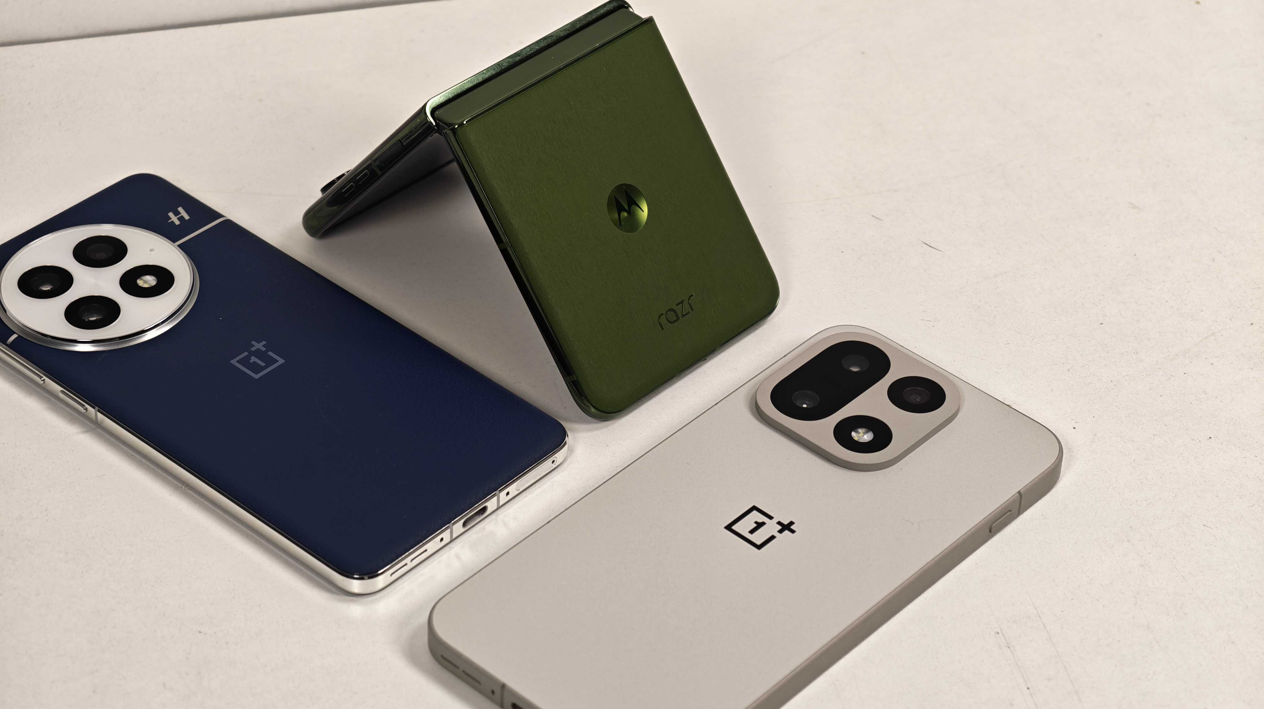 The OnePlus 13 and OnePlus 15 with the Motorola Razr Plus 2024