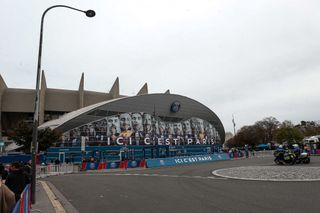 General view outside the stadium prior to the UEFA Champions League group H match between Paris Saint-Germain and Maccabi Haifa FC at Parc des Princes on October 25, 2022 in Paris, France.