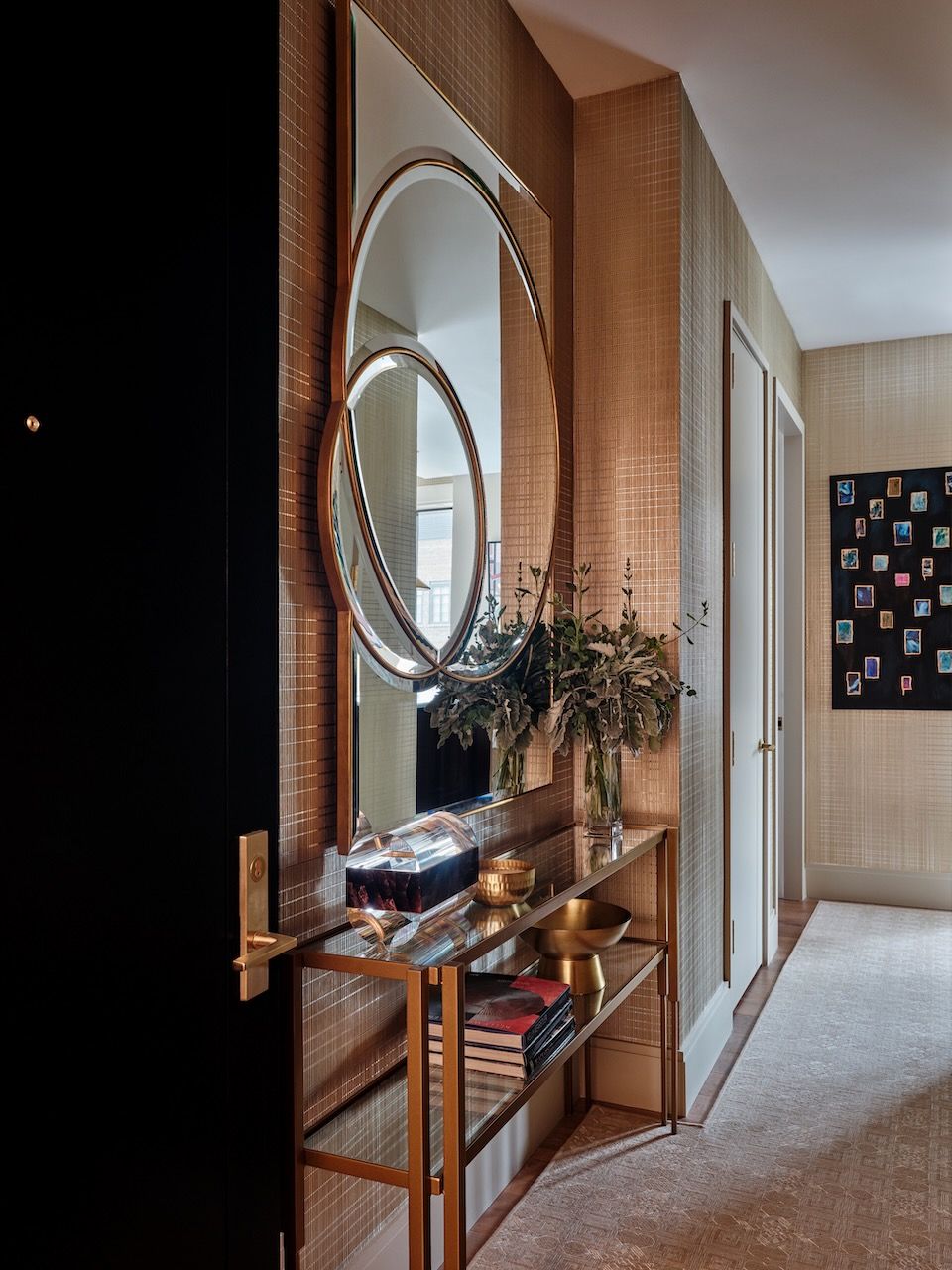 wallpaper with golden border mirror