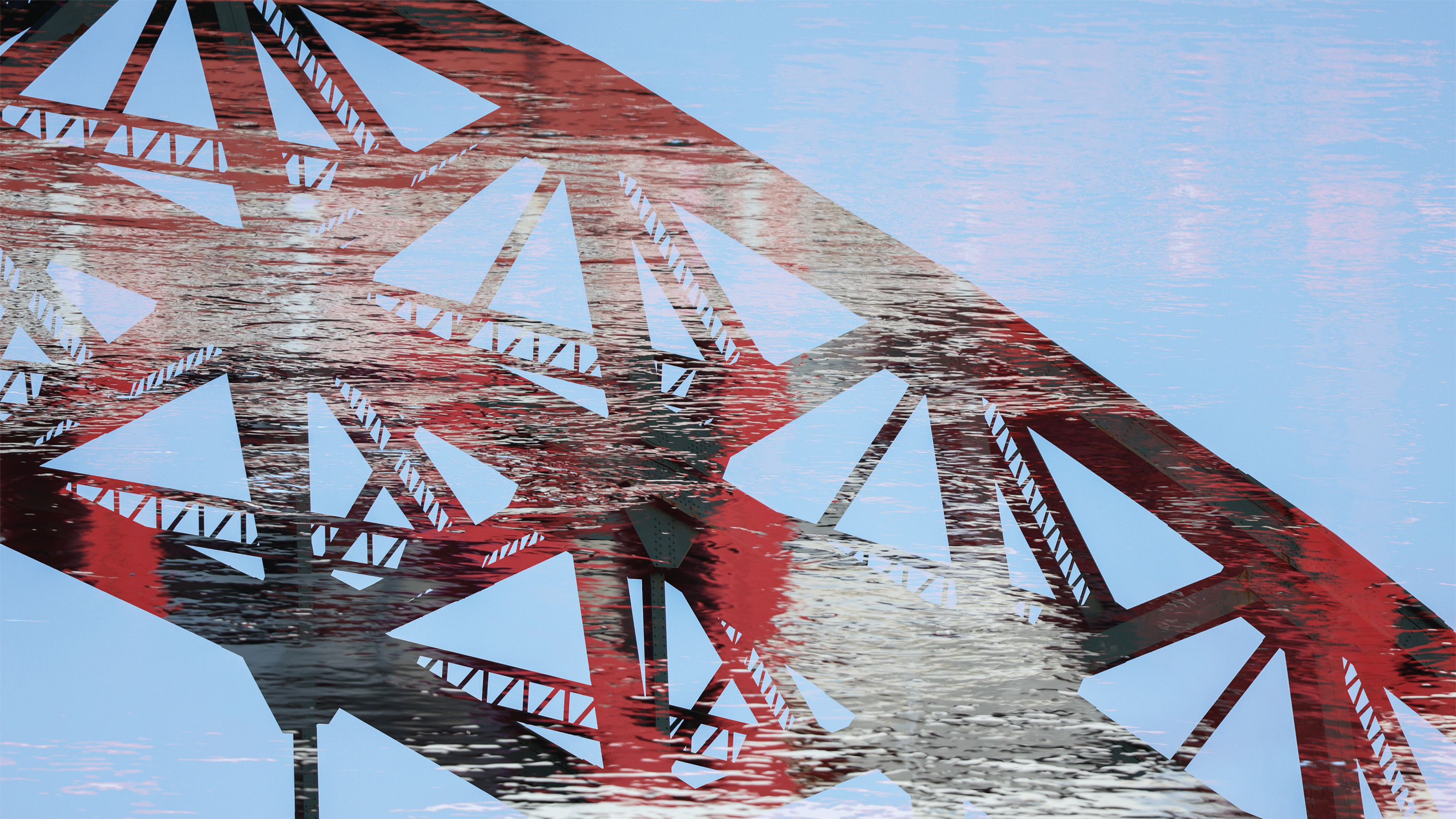 Double exposure images of the Newcastle Bridges