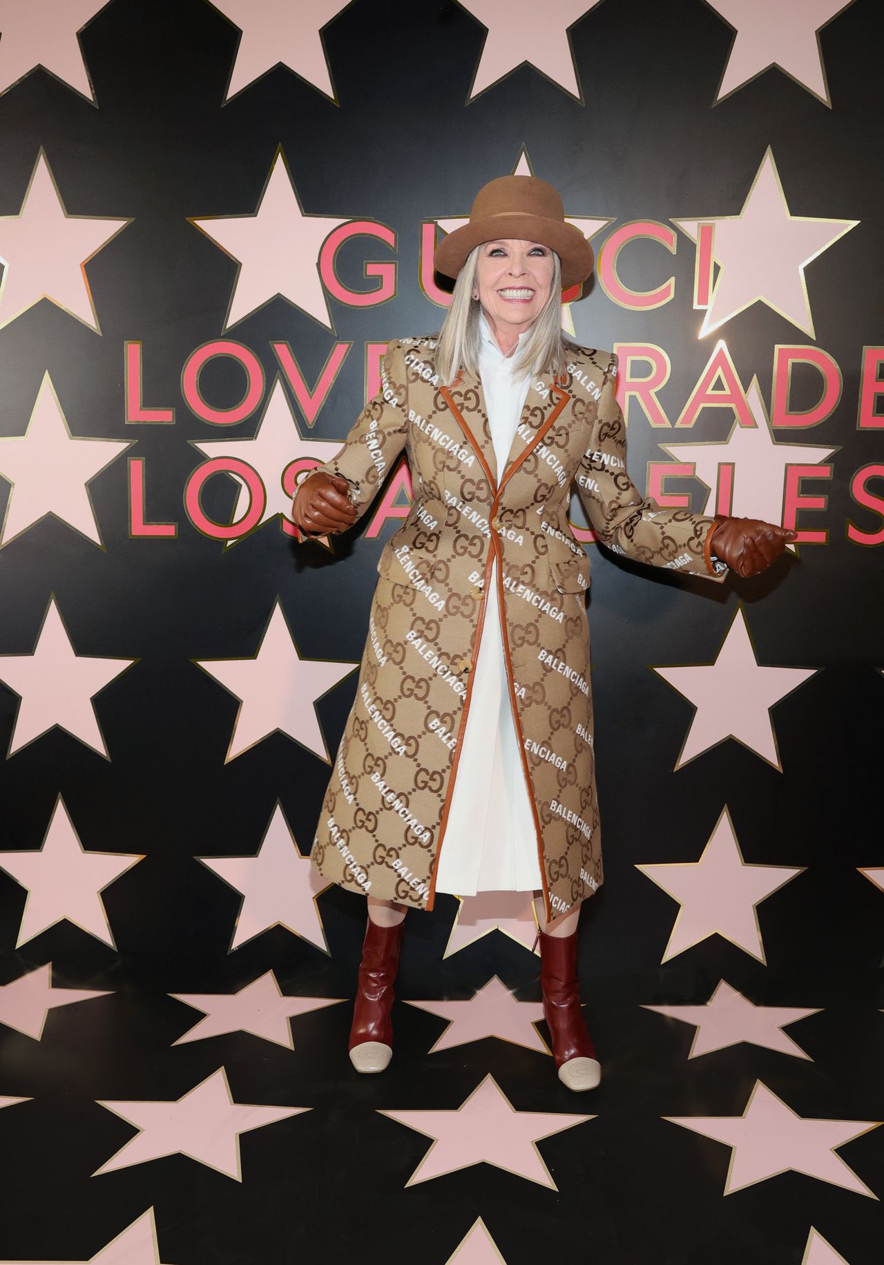 Diane Keaton's style evolution: Diane Keaton arrives at Gucci Love Parade on November 02, 2021 in Los Angeles, California. (Photo by Rich Fury/Getty Images for Gucci)