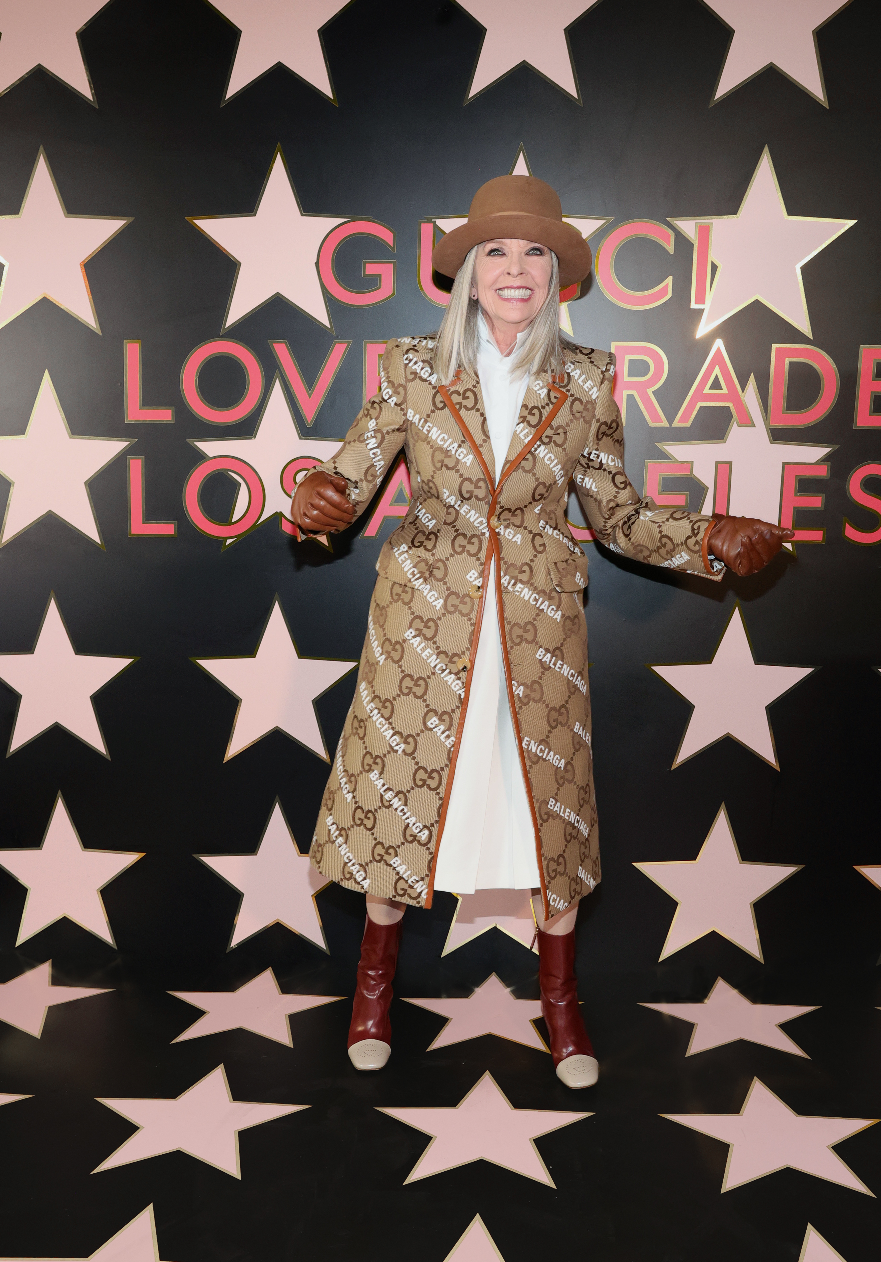 Diane Keaton's style evolution: Diane Keaton arrives at Gucci Love Parade on November 02, 2021 in Los Angeles, California. (Photo by Rich Fury/Getty Images for Gucci)