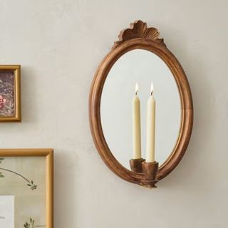 Harlow Mirrored Wooden Wall Sconce