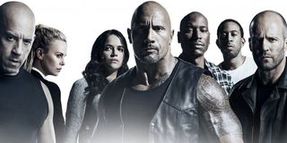 The Fate of the Furious cast poster The Rock in center