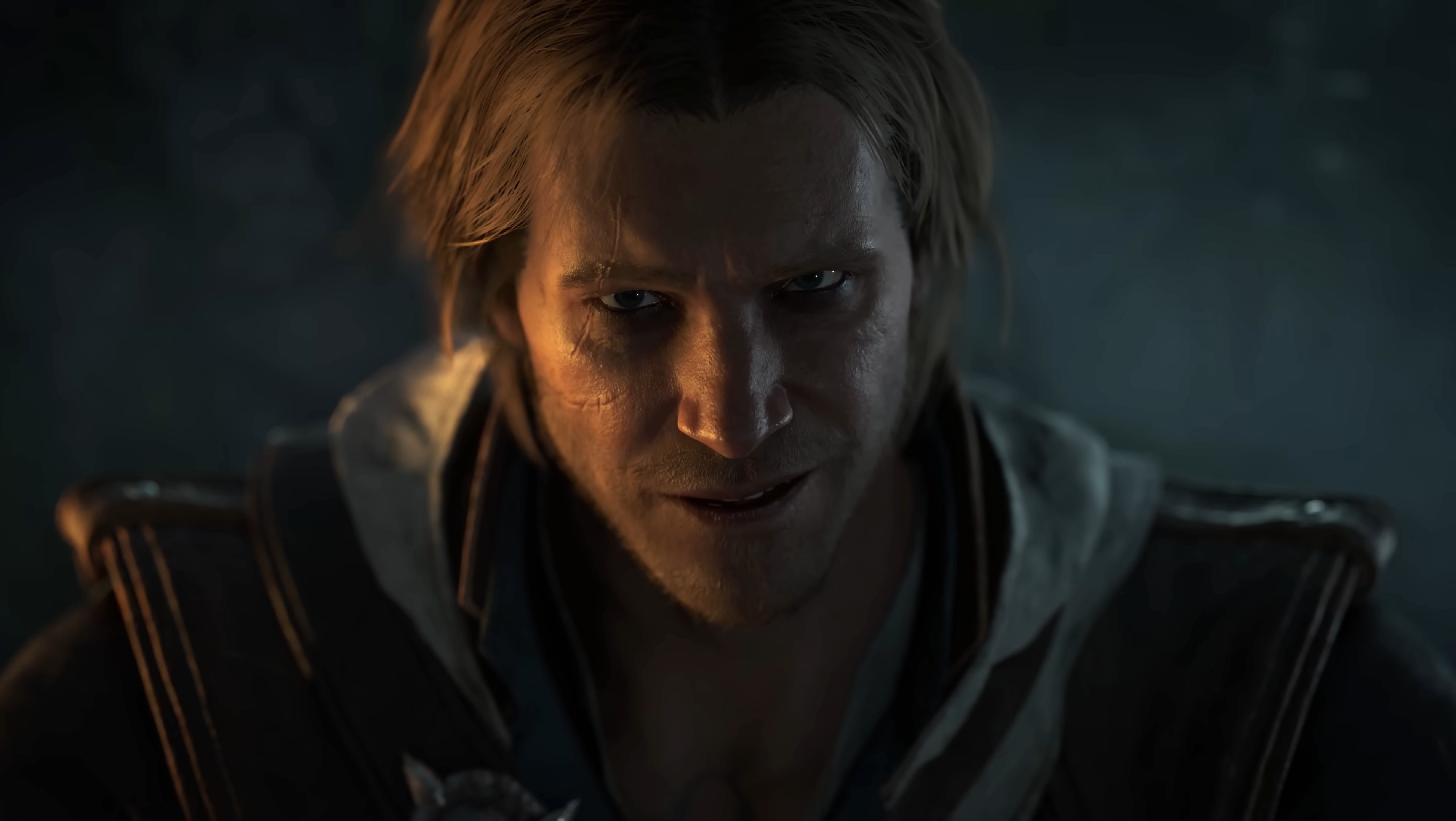 Closeup of Edward Kenway from Assassin's Creed Black Flag Resynced cinematic
