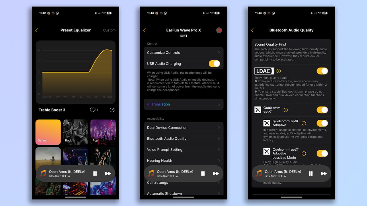 EarFun Audio app screenshots