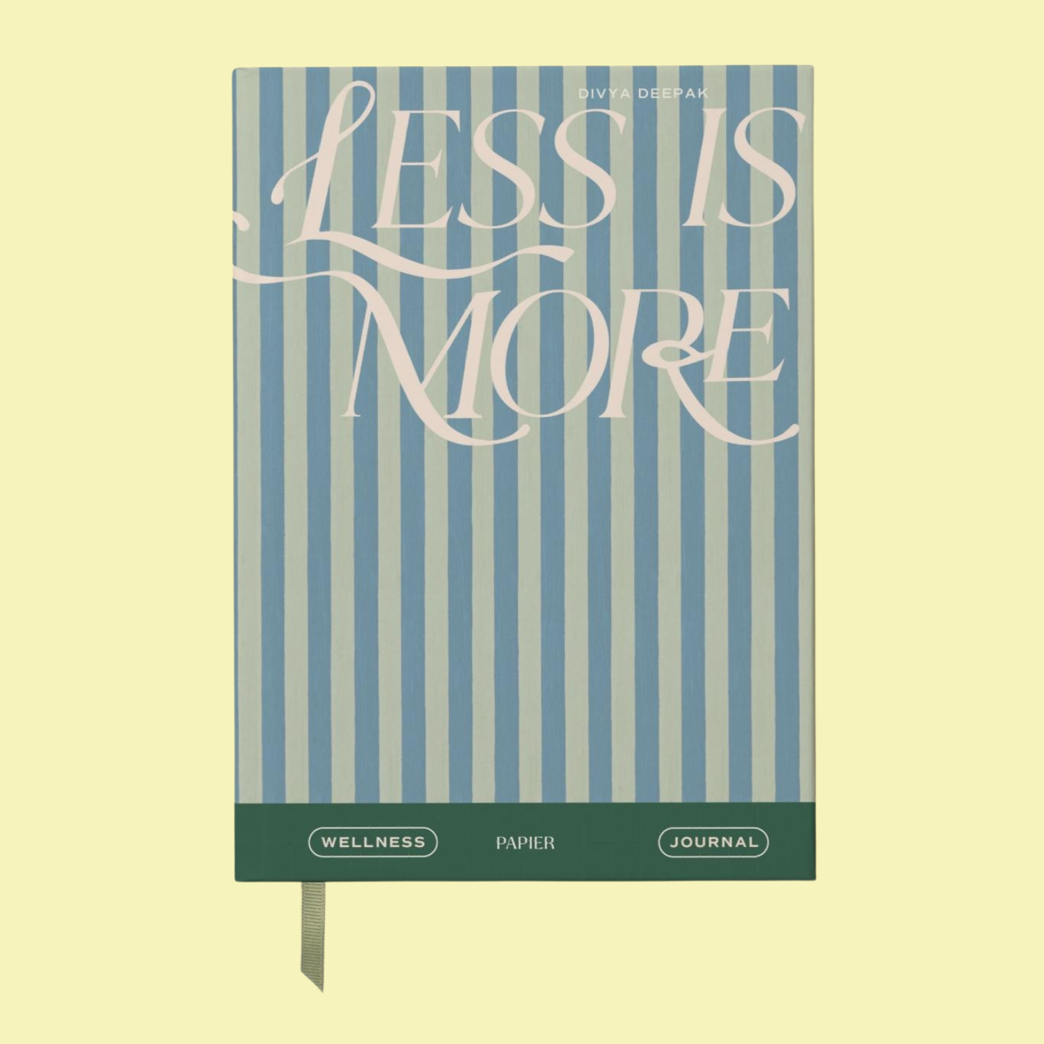 A striped wellness journal