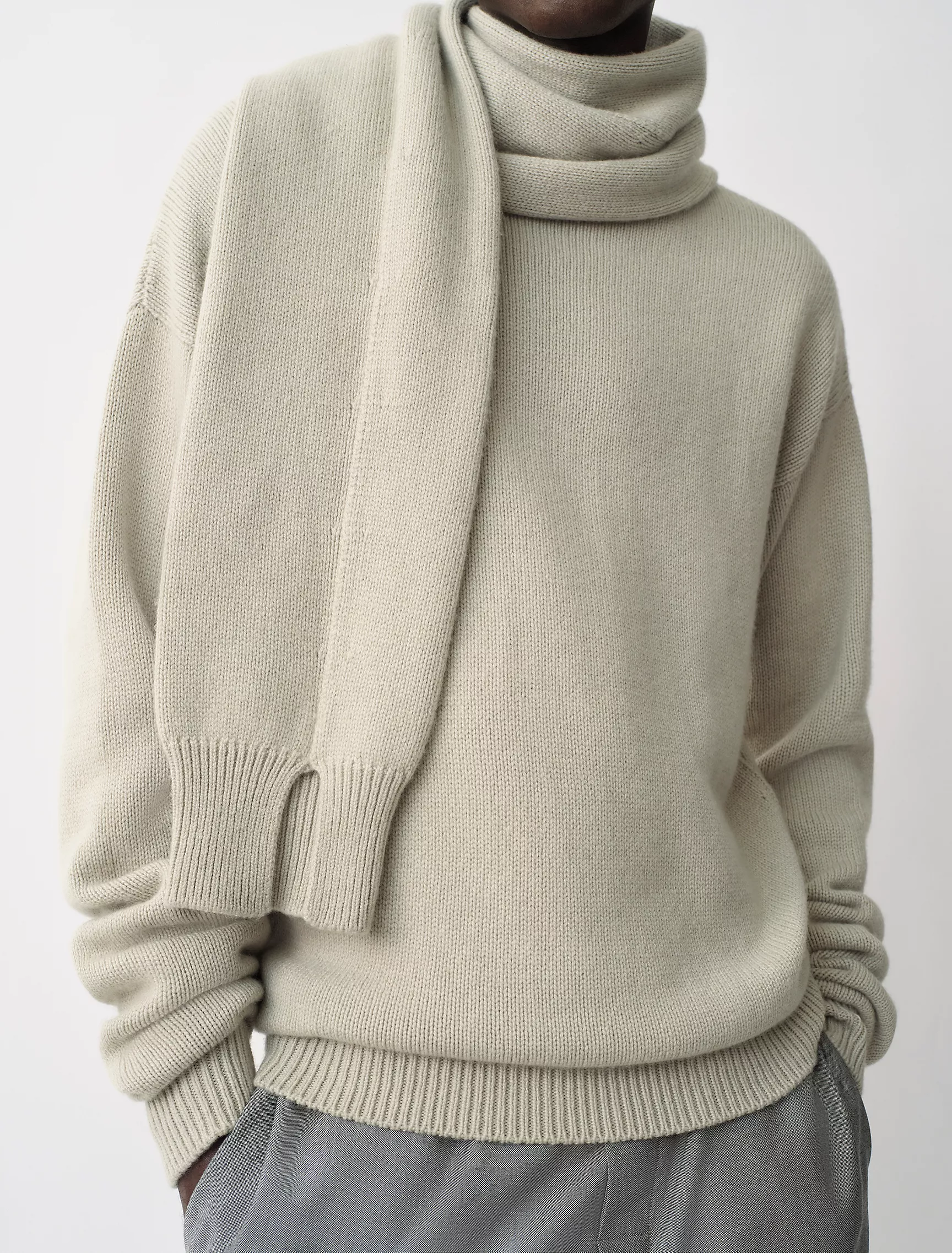 Rex Cashmere Sleeve Scarf Sweater