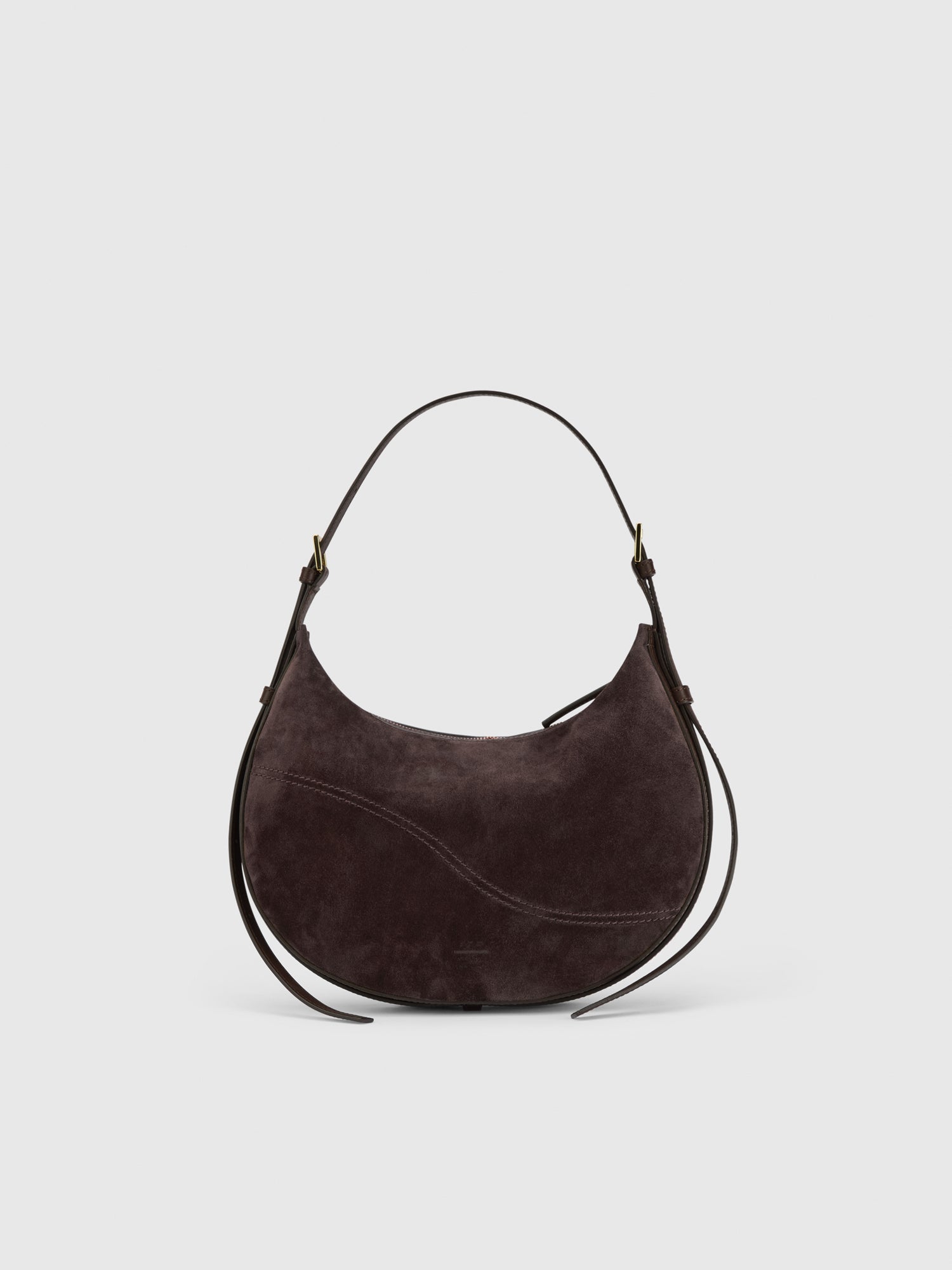 Liveri Walnut Suede/leather Small Hobo Bag