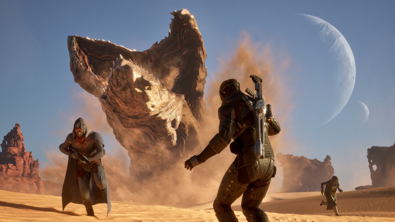 Dune: Awakening is a bit more like a Dune survival RPG than a full MMO, with multiplayer driving that feeling of the universe being alive Dune: Awakening is a bit more like a Dune survival RPG than a full MMO, with multiplayer driving that feeling of the universe being alive
