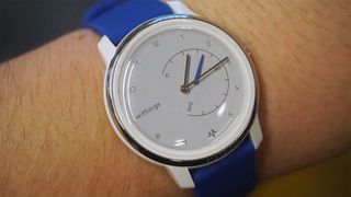 The Withings Move ECG smartwatch pictured on someone's arm