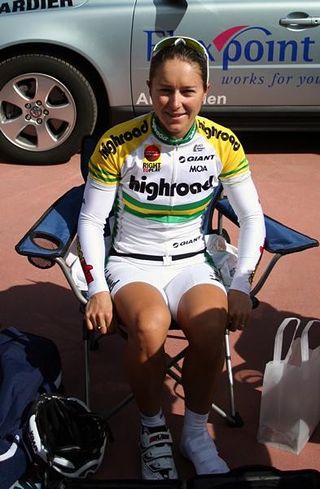 Oenone Wood (Team High Road) in her Australian champion jersey
