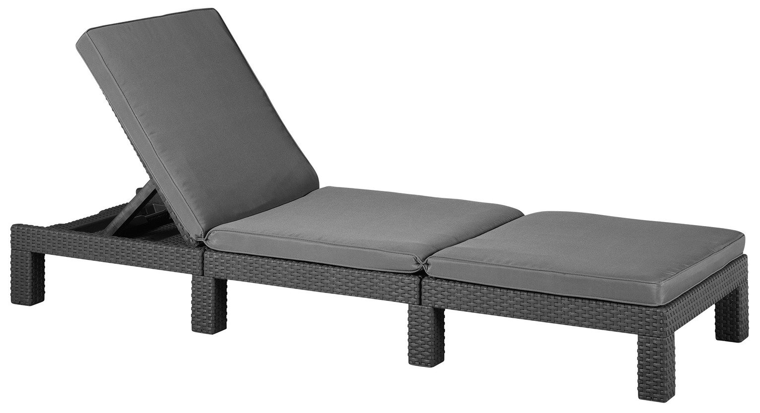 Keter Daytona Rattan Effect Sun Lounger - Graphite
