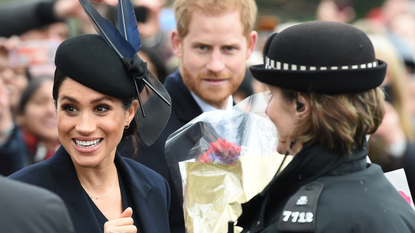 Meghan, Duchess of Sussex and Britain&#039;s Prince Harry, Duke of Sussex, depart after the Royal Family&#039;s traditional Christmas Day service at St Mary Magdalene Church in Sandringham, Norfolk, eastern England, on December 25, 2018.