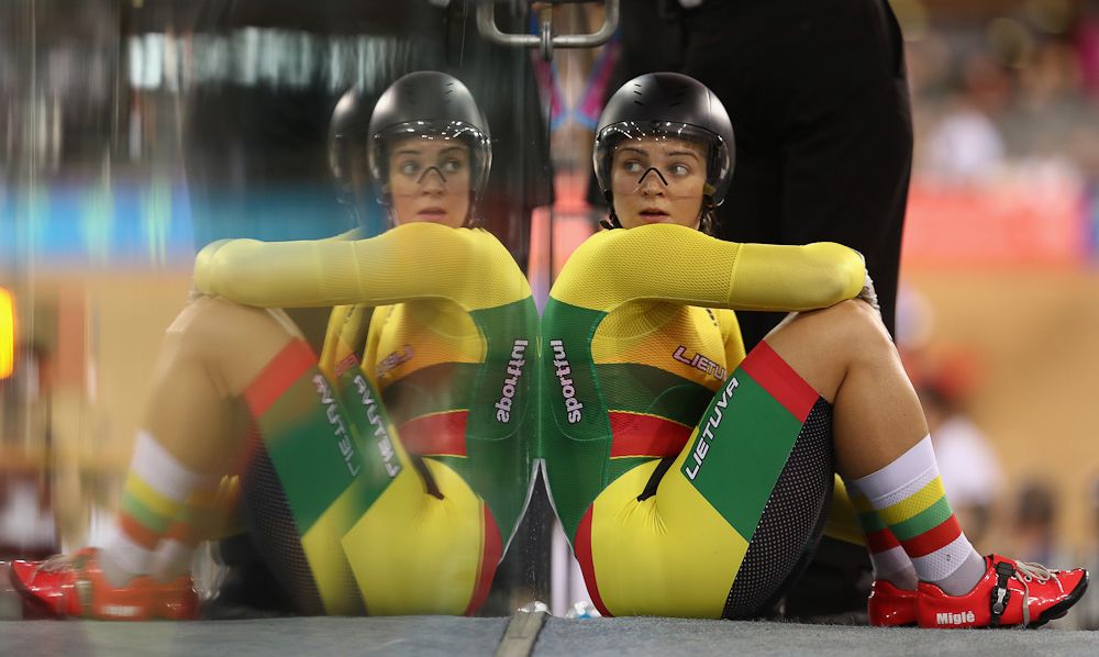 Migle Marozaite of Lithuania looks on during day One of the 2018 TISSOT UCI Track Cycling World Cup