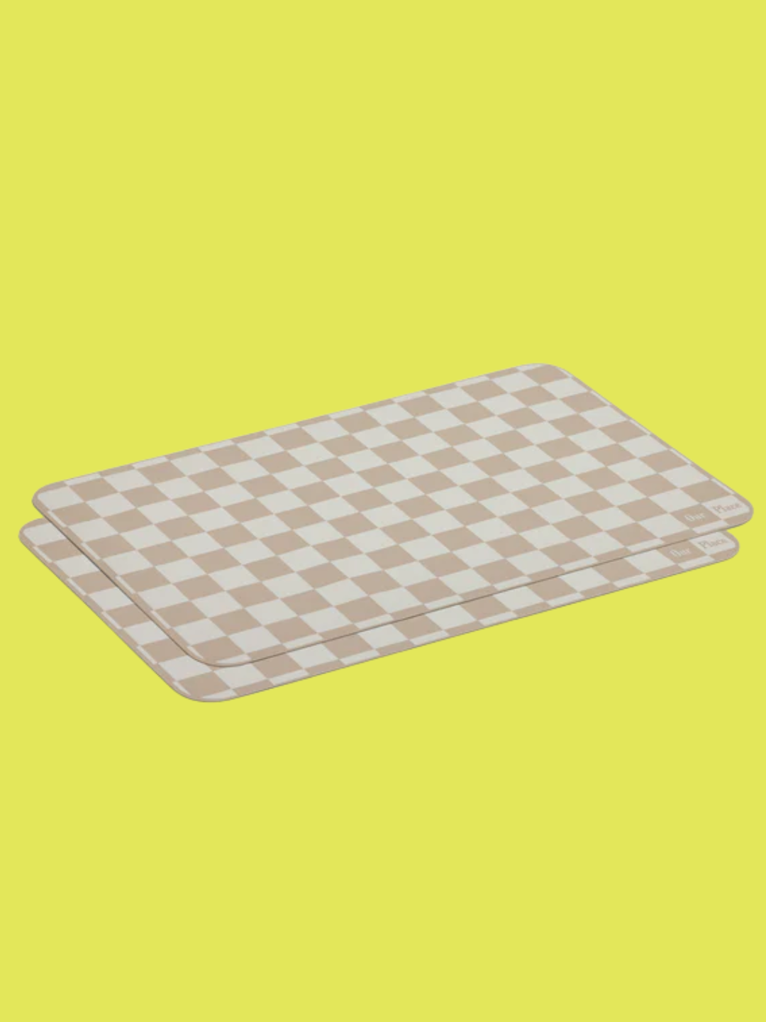 A set of silicone checkerboard mats from Our Place
